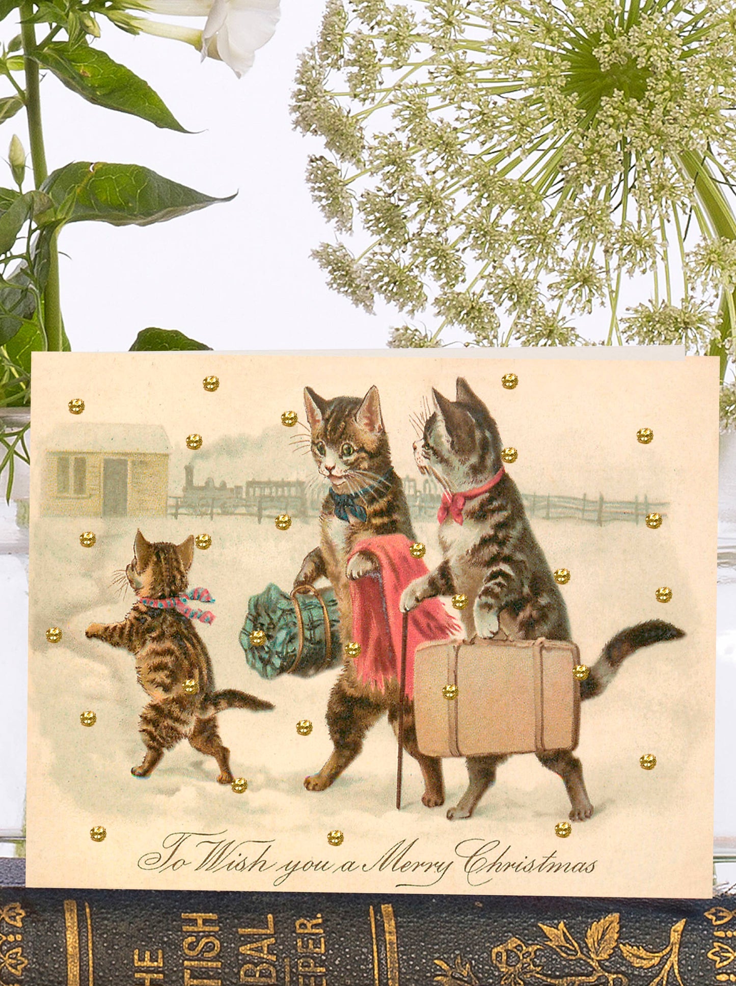 Christmas Cats with Glitter