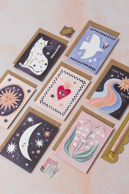 Sleeping Moon Mini Cards
