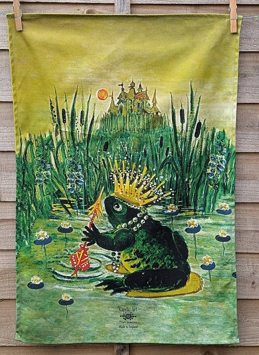 Frog Fairytale organic cotton kitchen towel