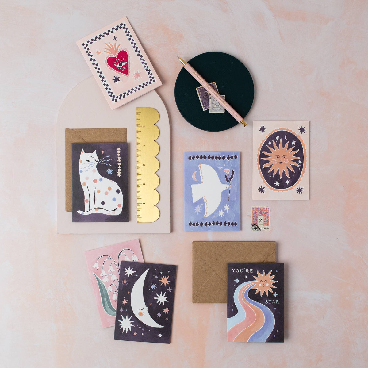 Sleeping Moon Mini Cards
